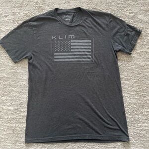KLIM Men's Patriot Klim Flag Tri-Blend Short Sleeve Tee Shirt Size Medium Gray